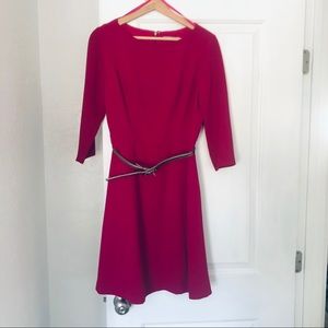 Eliza J 3/4 Sleeve fuschia dress